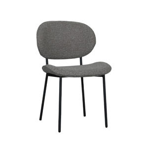 LABEL51 Eetkamerstoel Senn - Mushroom - - Zwart Metalen Frame I_Senn