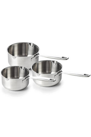  Maestro steelpannenset 3-delig – ø 16, 18 & 20 cm – roestvrij staal