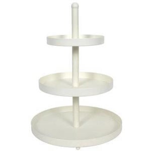 Etagère metaal creme ø 20, 25 & 30 cm - 3-laags - 55 cm hoog