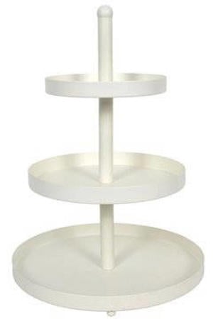 Etagère metaal creme ø 20, 25 & 30 cm - 3-laags - 55 cm hoog