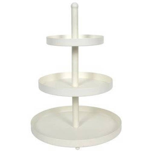 Cookinglife Etagère metaal creme – 3-laags Ø 20, 25 & 30 cm / hoogte 55 cm afbeelding
