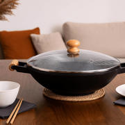thumbnail: Cookinglife  Wokpan met deksel & kookgerei ø 36 cm / 6.5 Liter - standaard anti-aanbaklaag