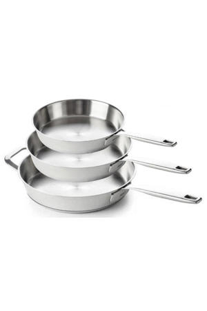  Maestro 5-Ply koekenpannenset 3-delig – ø 20, 24 & 28 cm, roestvrij staal zonder anti-aanbaklaag