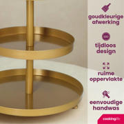 thumbnail: Cookinglife Etagère metaal / goud ø 15, 20 & 25 cm - 3-laags - 35 cm hoog