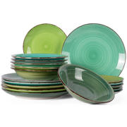 thumbnail: Cookinglife Serviesset Delice Groen 18-delig / 6 personen - 6 dinerborden, 6 diepe borden en 6 ontbijtborden
