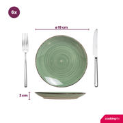 thumbnail: Cookinglife Serviesset Delice Groen 18-delig / 6 personen - 6 dinerborden, 6 diepe borden en 6 ontbijtborden