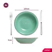 thumbnail: Cookinglife Serviesset Delice Groen 18-delig / 6 personen - 6 dinerborden, 6 diepe borden en 6 ontbijtborden