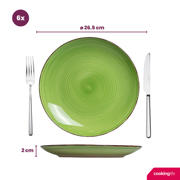 thumbnail: Cookinglife Serviesset Delice Groen 18-delig / 6 personen - 6 dinerborden, 6 diepe borden en 6 ontbijtborden