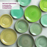 thumbnail: Cookinglife Serviesset Delice Groen 18-delig / 6 personen - 6 dinerborden, 6 diepe borden en 6 ontbijtborden
