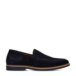 suède loafers donkerblauw