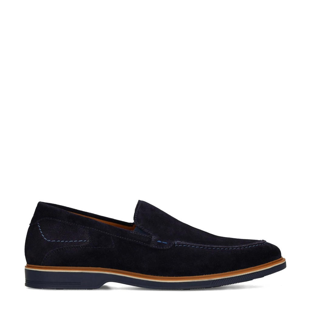 Donkerblauwe heren No Stress suède loafers