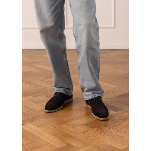 No Stress suède veterschoenen donkerblauw afbeelding