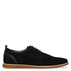 suède veterschoenen donkerblauw