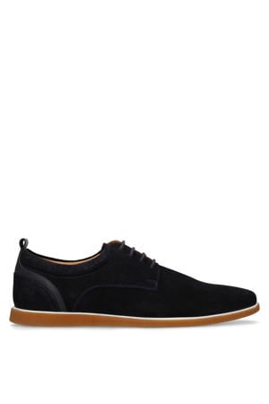 suède veterschoenen donkerblauw