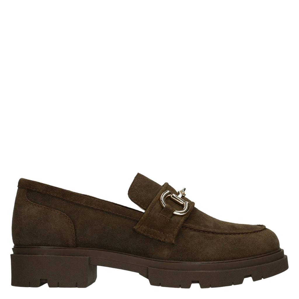 Bruine dames Manfield chunky suède loafers