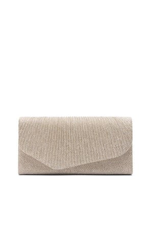 clutch met glitters zilverkleurig