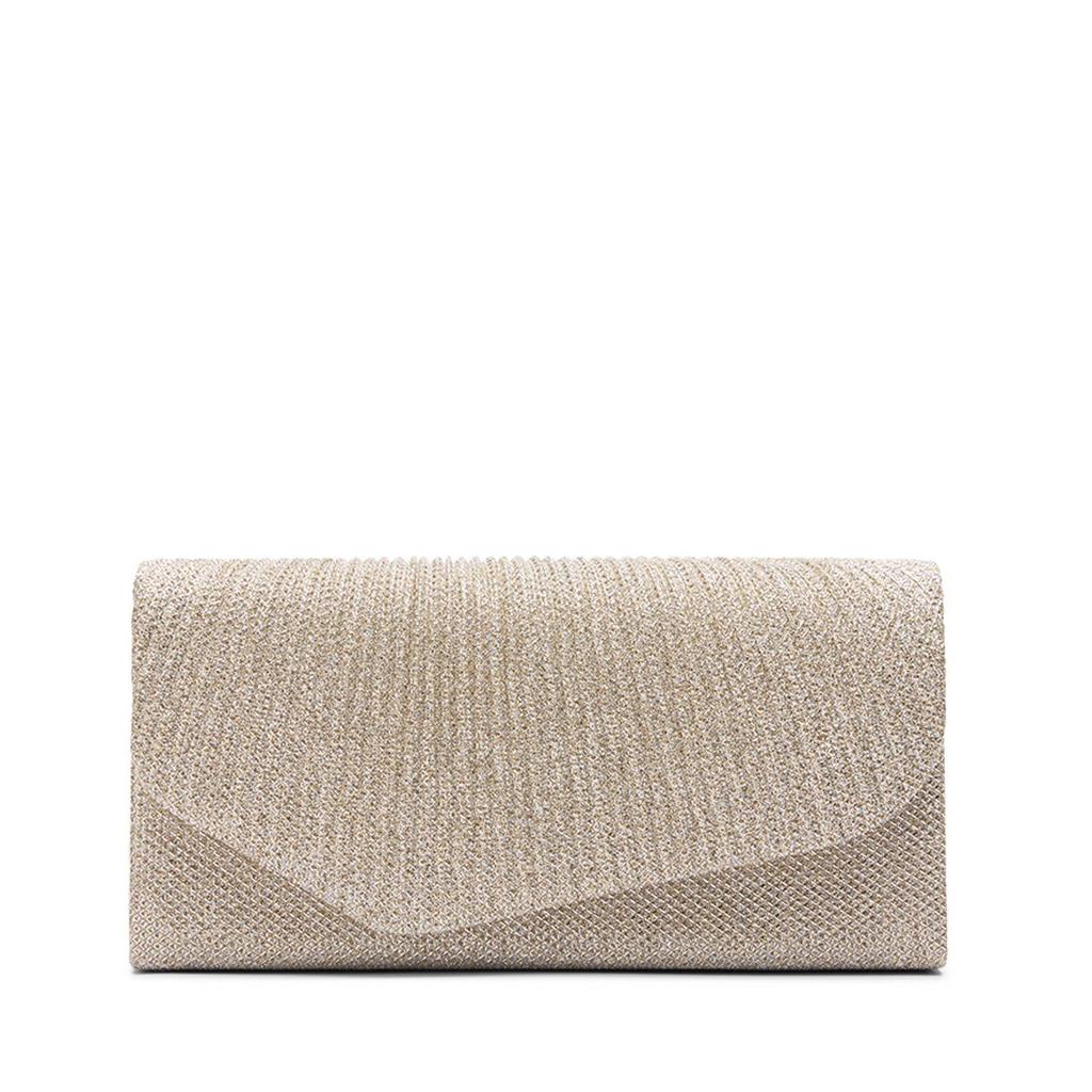 Manfield clutch met glitters zilverkleurig