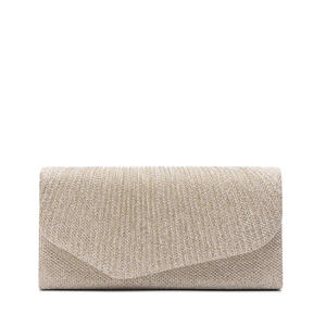 clutch met glitters zilverkleurig