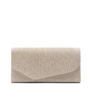 clutch met glitters zilverkleurig