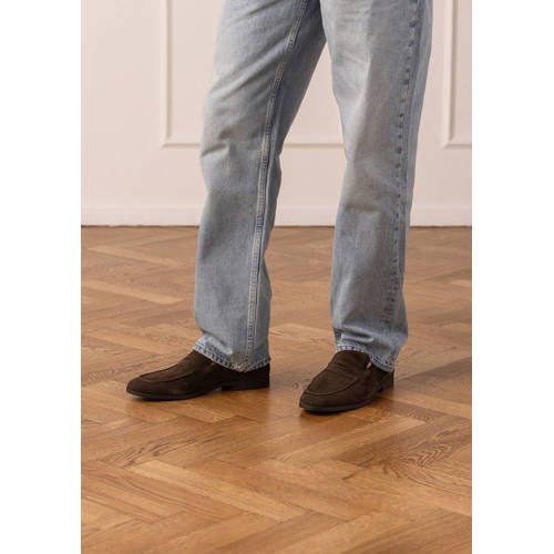 Manfield suède loafers zwart afbeelding