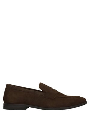 suède loafers donkerbruin