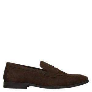 suède loafers donkerbruin