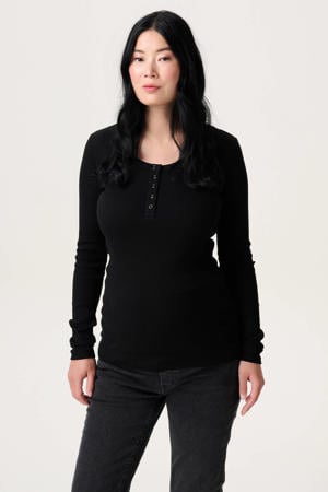 zwangerschaps- en voedings longsleeve zwart
