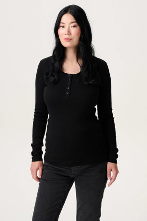zwangerschaps- en voedings longsleeve zwart