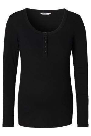 zwangerschaps- en voedings longsleeve zwart