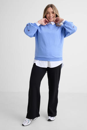sweater met borduursels blauw