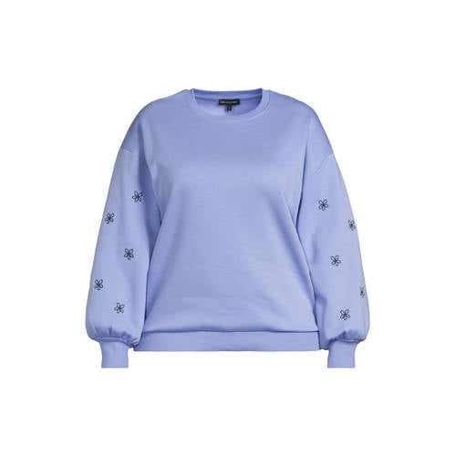 GREAT LOOKS sweater met borduursels blauw afbeelding