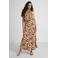 Ruby maxi rok met zebraprint beige/bruin