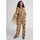 Ruby wide leg broek met zebraprint beige/bruin