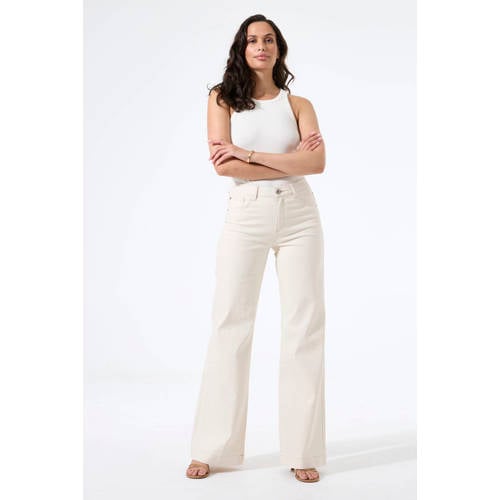 Garcia wide leg jeans ecru afbeelding
