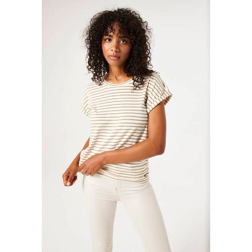 Garcia gestreepte T-shirt camel afbeelding