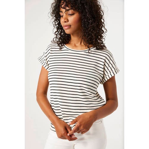 Garcia gestreepte T-shirt zwart met lurex afbeelding