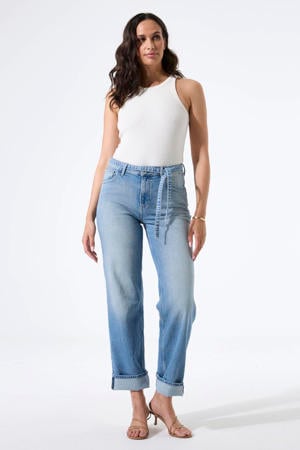 wide leg jeans medium blue denim