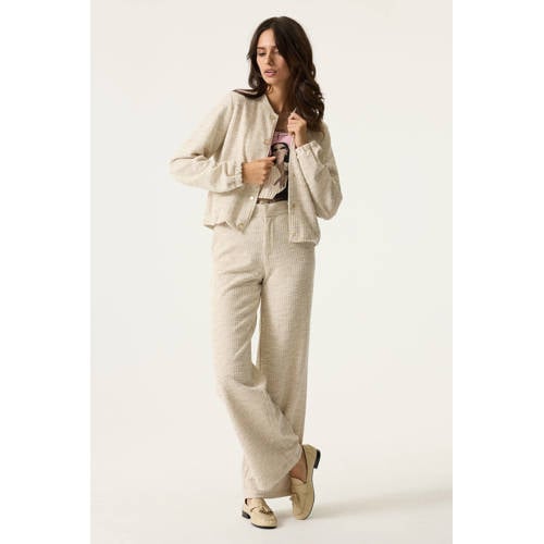 Garcia wide leg regular waist broek ecru afbeelding