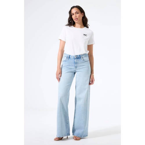 Garcia wide leg jeans wide leg jeans light blue denim afbeelding