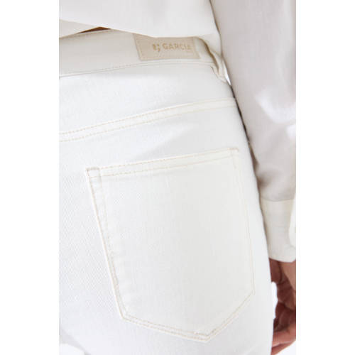 Garcia denim regular waist flared broek wit afbeelding