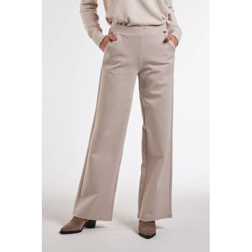 Didi wide leg regular waist broek beige afbeelding
