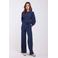Didi wide leg high waist casual broek donkerblauw
