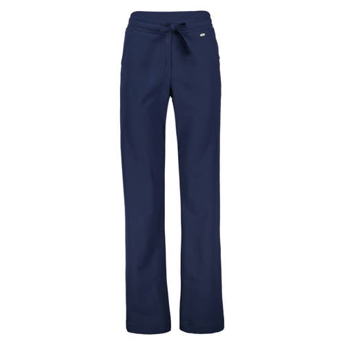 Didi travelstof wide leg high waist gestreepte casual broek donkerblauw afbeelding