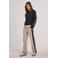 Didi travelstof wide leg high waist gestreepte casual broek grijsbruin
