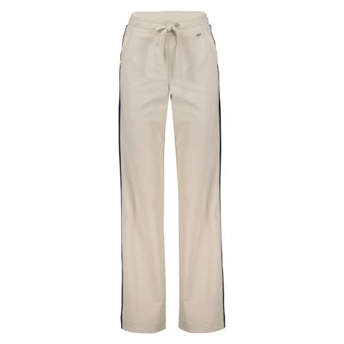 Didi travelstof wide leg high waist gestreepte casual broek grijsbruin afbeelding
