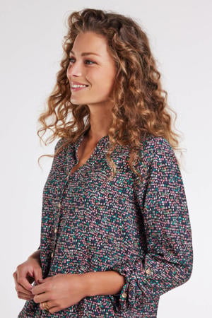 blouse met stippen blauw