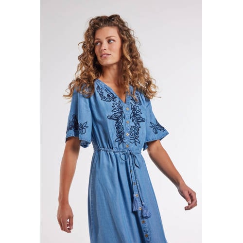 Didi denim A-lijn jurk medium blue denim afbeelding