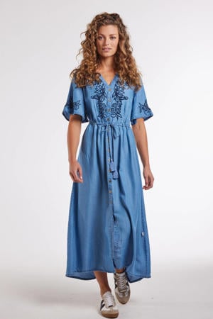 denim A-lijn jurk medium blue denim