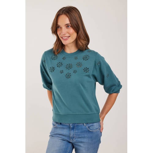 Didi gebloemde sweater blauw afbeelding