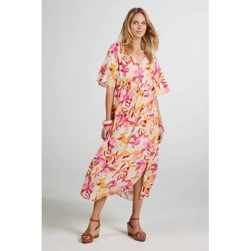 Didi gebloemde midi jurk roze afbeelding